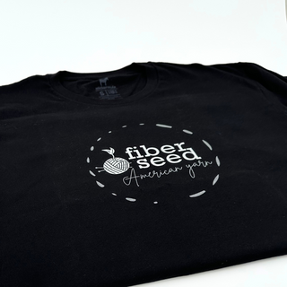T-Shirt - Fiber Seed, American Yarn logo - Black