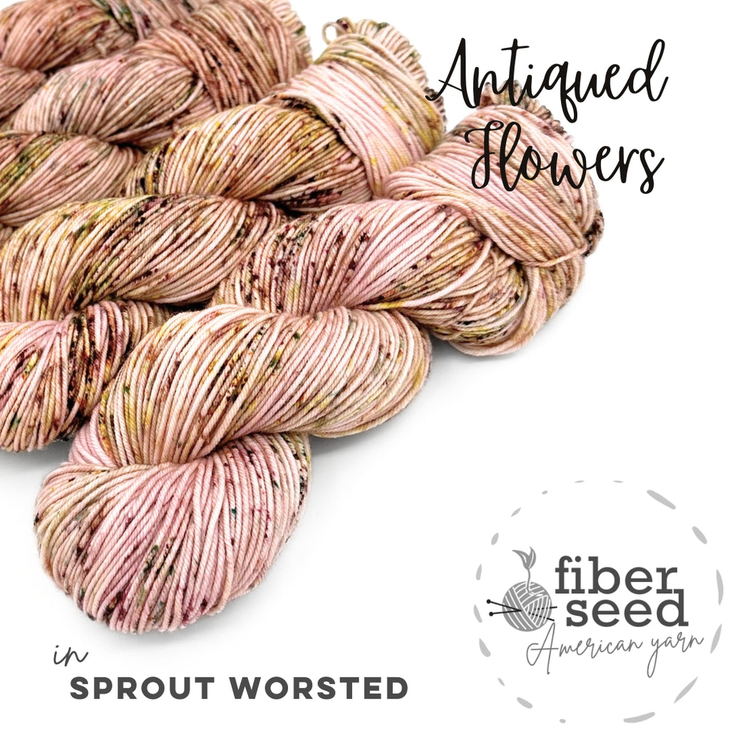 Antiqued Flowers (b) | Sprout Worsted – Fiber Seed Yarn Co.