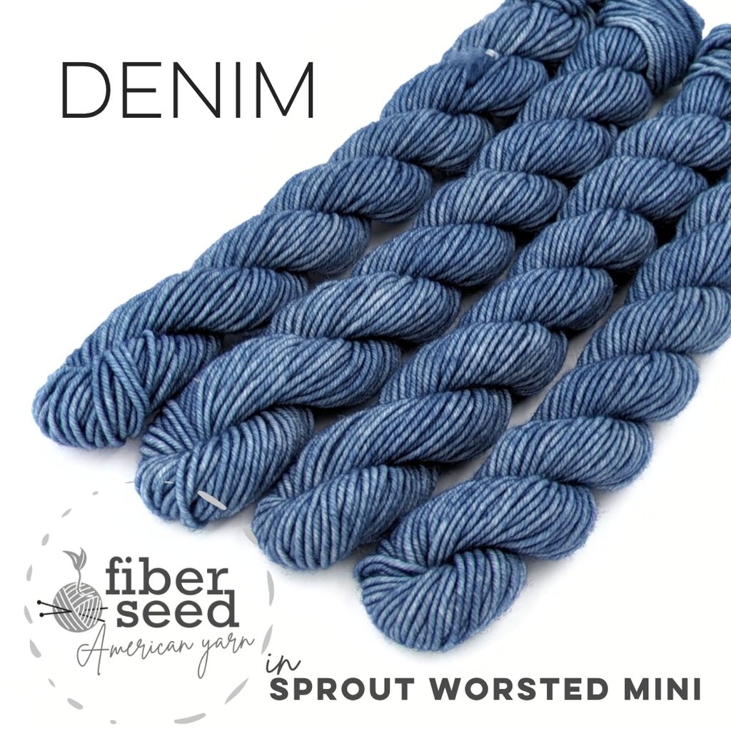 Denim | Sprout Worsted Mini – Fiber Seed Yarn Co.