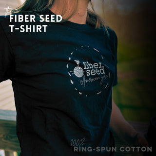 T-Shirt - Fiber Seed, American Yarn logo - Black
