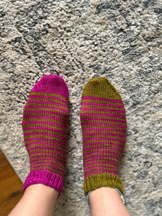 Stripey Swap Socks Pattern by Lindsay English