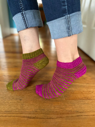 Stripey Swap Socks Pattern by Lindsay English