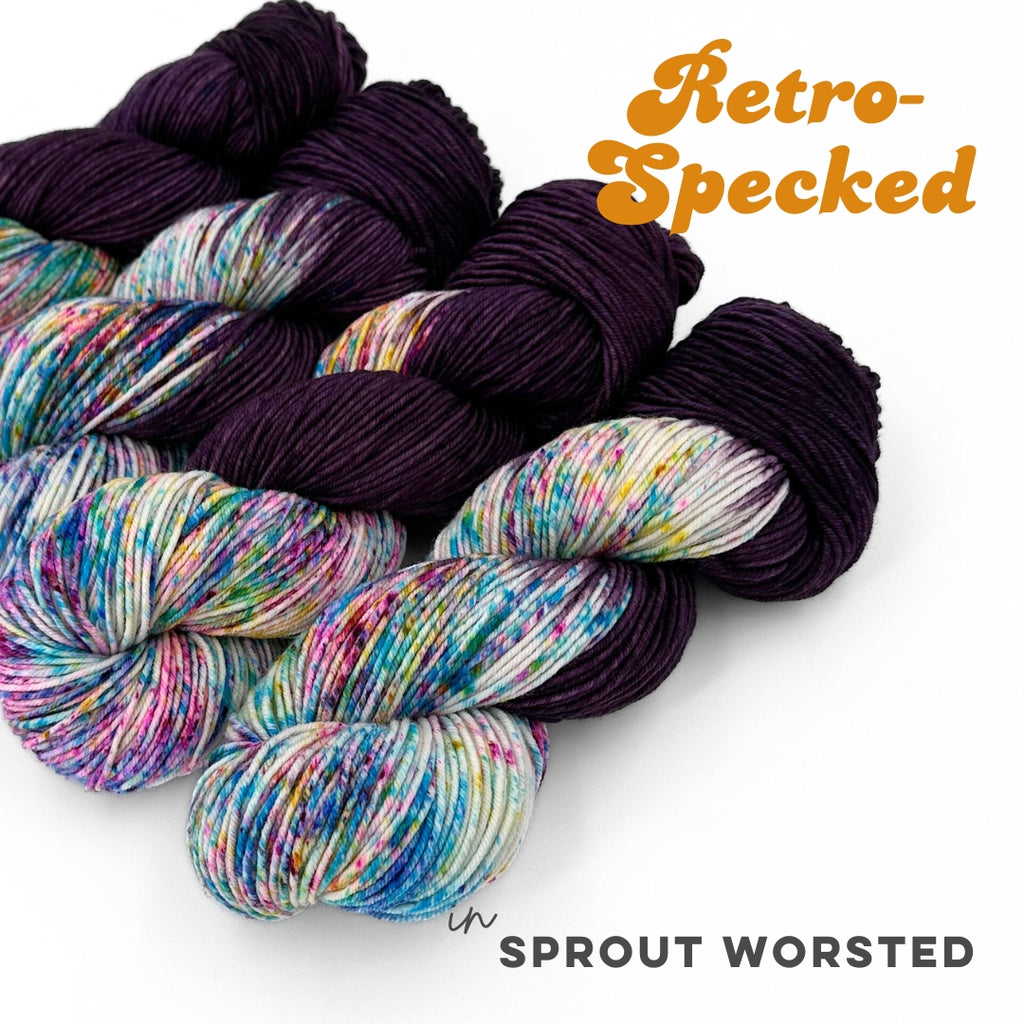Retro-Specked | Sprout Worsted – Fiber Seed Yarn Co.